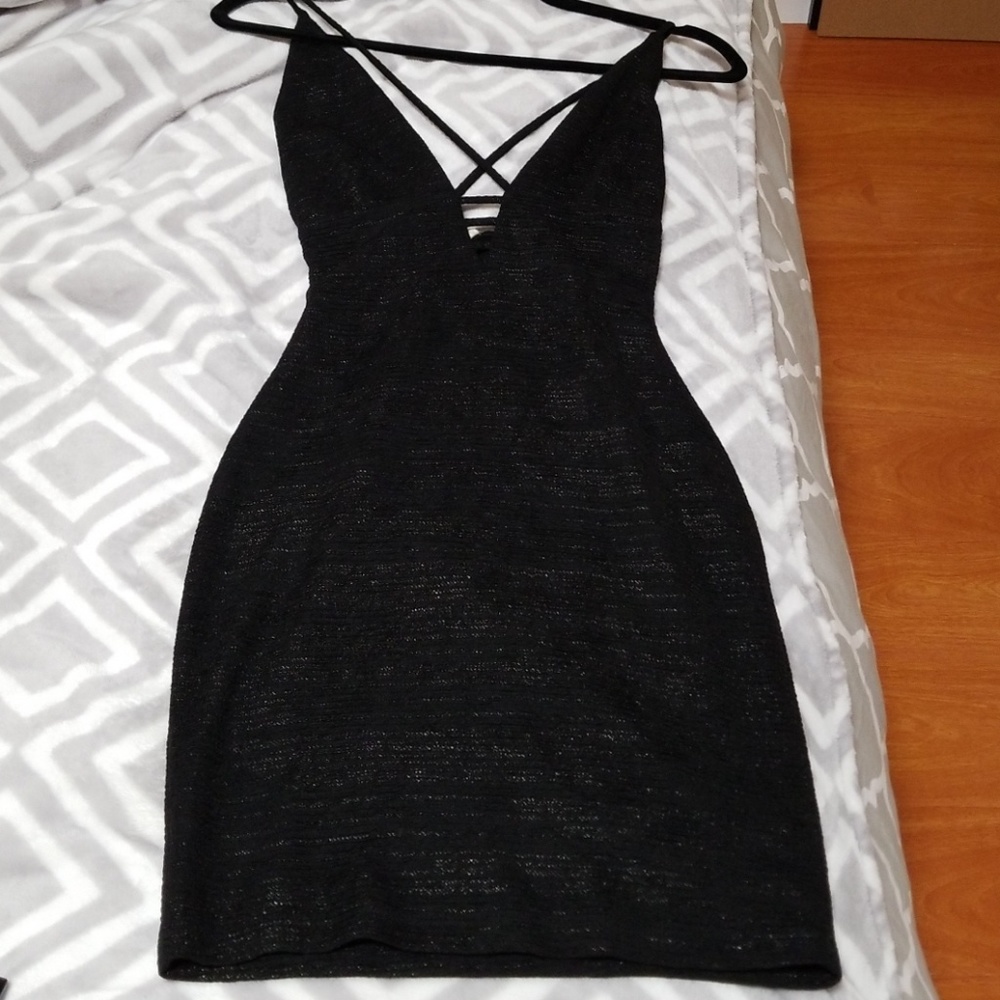 Hourglass little black metallic dress small